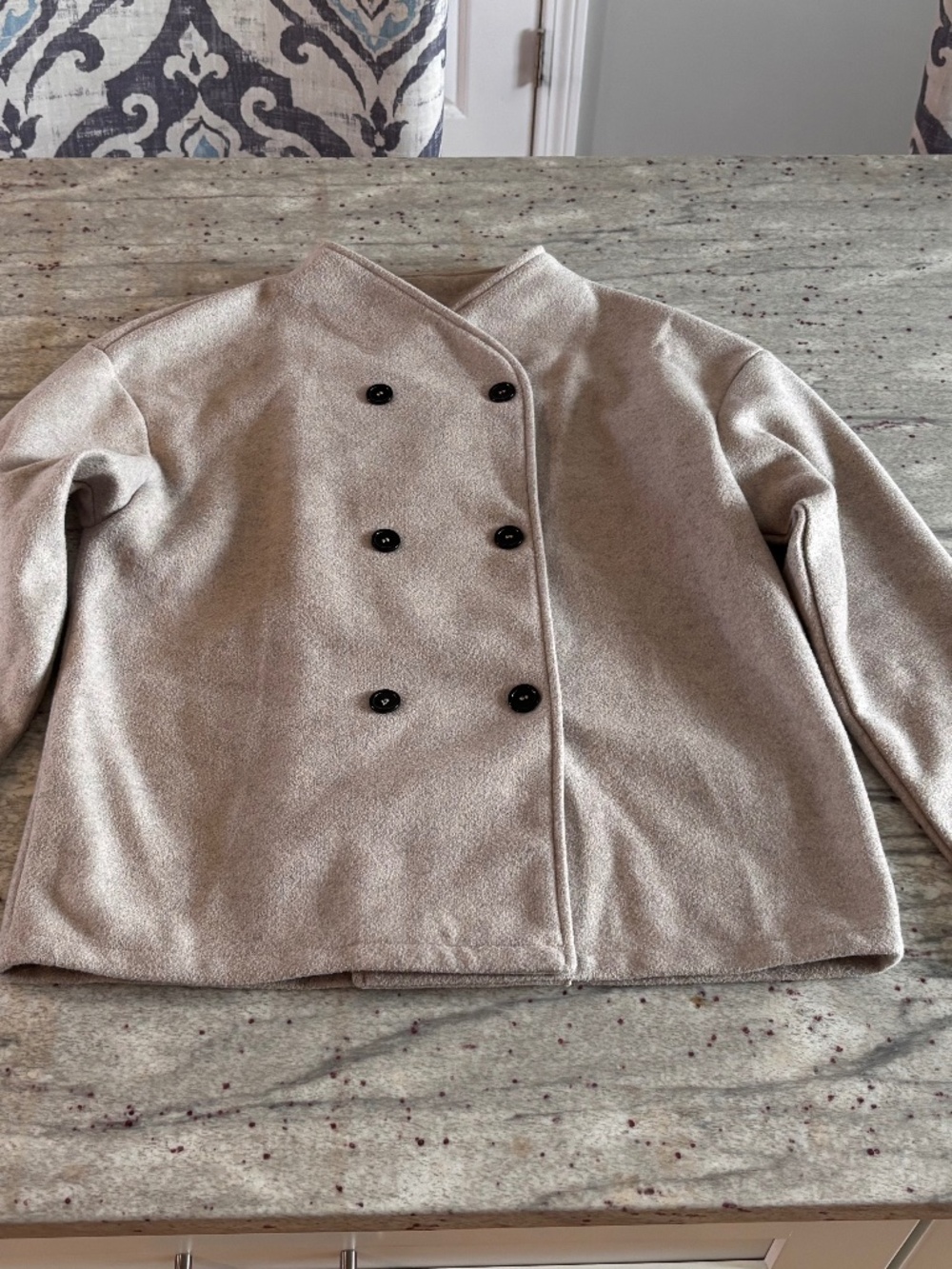 Lightweight Cream Pea Coat - Button Closure Shein Size S